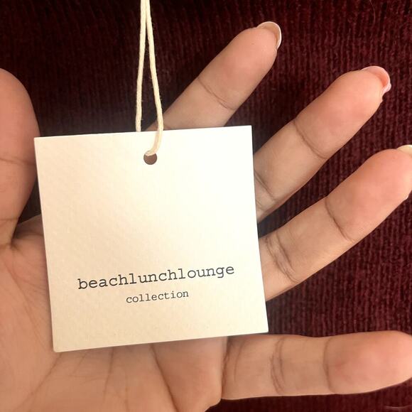 NWT BeachLunchLounge Womens Marilyn Priscilla Sweater Rib-Knit Merlot‎ Size XS - Picture 11 of 11